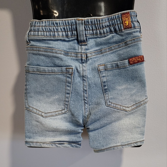 7 For All Mankind Kids Blue Denim Shorts - Picture 6 of 7